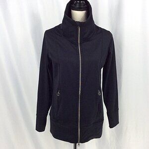 Browning Sweatshirt Jacket Womens Size Medium Black Full Zip Collard Stretch
